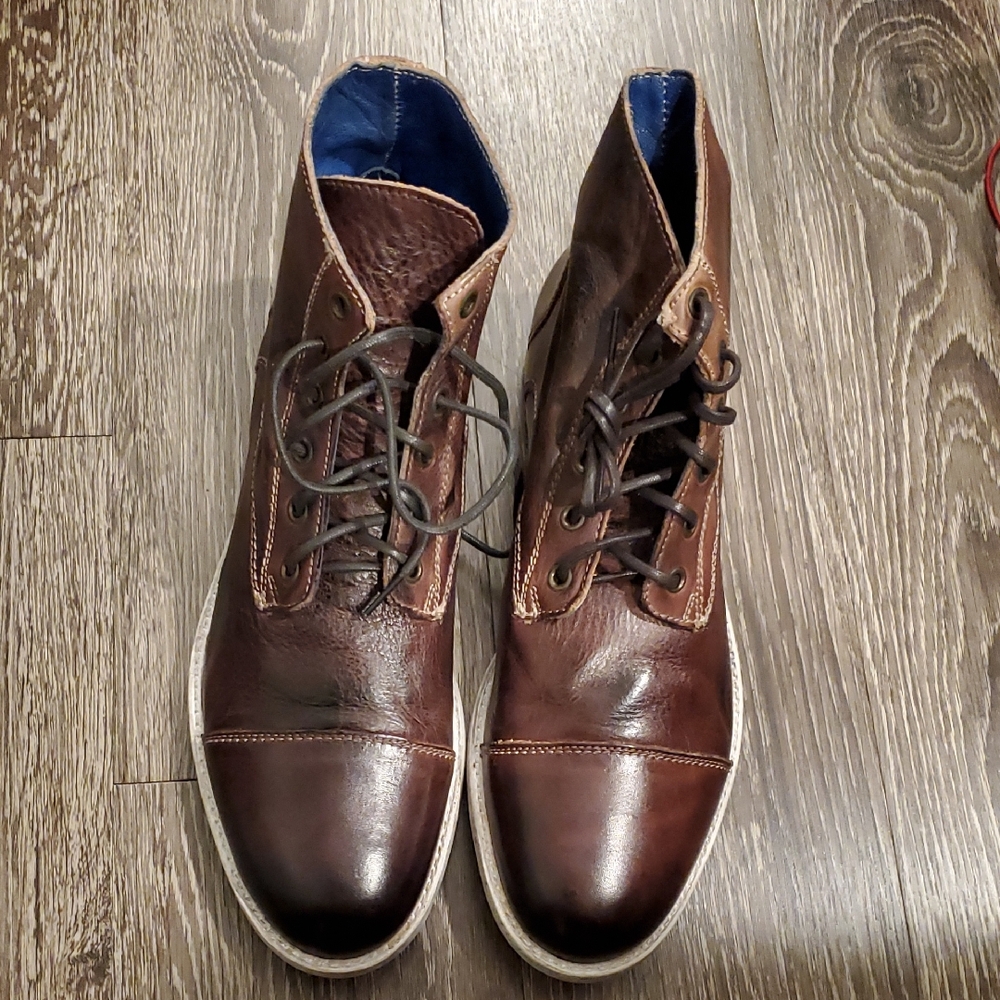 Bed Stu Leonardo Teak Leather Lace-Up Boots - Size 9US